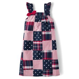 Girls Gymboree American Cutie Red White & Blue Plaid Dress Size 10